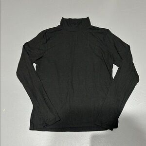 Abercrombie & Fitch Black Ribbed Short Turtle Neck Stretch Shirt
